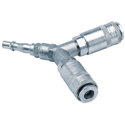 Draper PCL Twin Standard Coupling, 2 x Male Couplings, 1 x Tailpiece (Sold Loose) DRA-25813