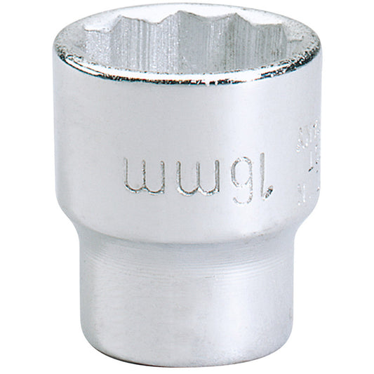 Elora Bi-Hexagon Socket, 3/8" Sq. Dr., 16mm DRA-25929