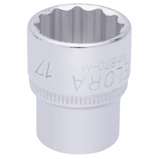 Elora Bi-Hexagon Socket, 3/8" Sq. Dr., 17mm DRA-25937