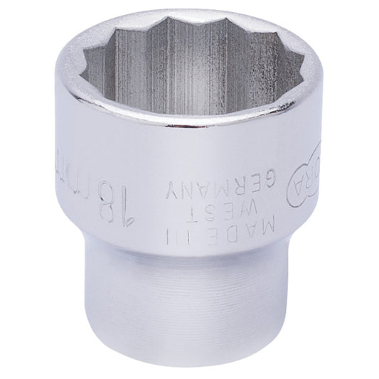 Elora Bi-Hexagon Socket, 3/8" Sq. Dr., 18mm DRA-25945