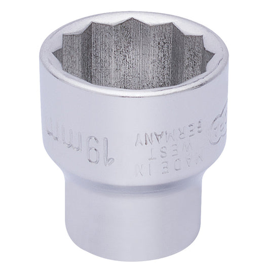 Elora Bi-Hexagon Socket, 3/8" Sq. Dr., 19mm DRA-25953