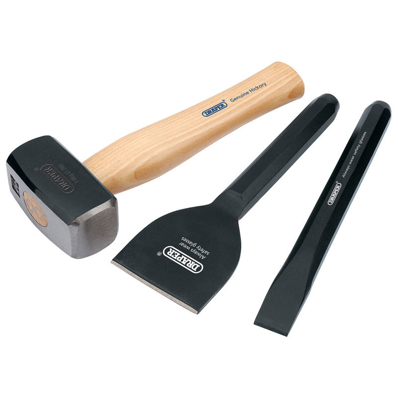 Draper Builders Kit with Hickory Handle (3 Piece) DRA-26120