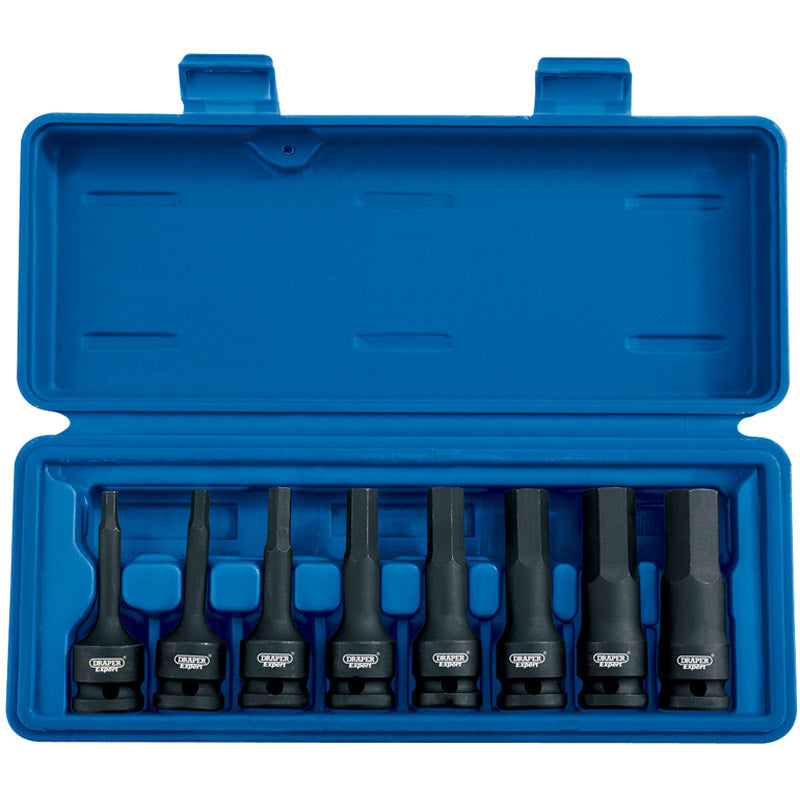 Draper Impact Hexagonal Socket Bit Set, 1/2" Sq. Dr. (8 Piece) DRA-26439