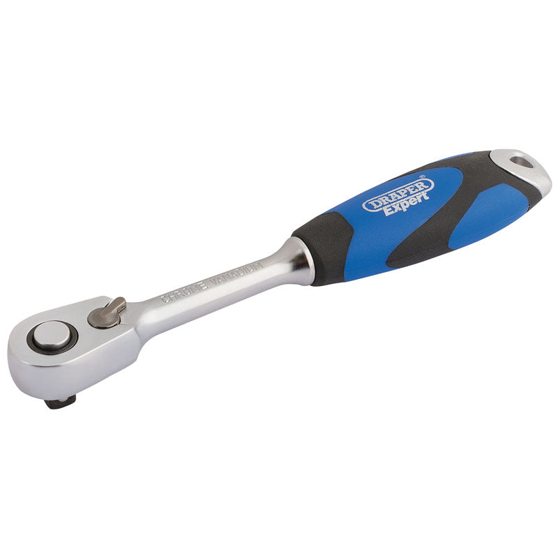 Draper 60 Tooth Micro Head Reversible Soft Grip Ratchet, 1/4" Sq. Dr. DRA-26514
