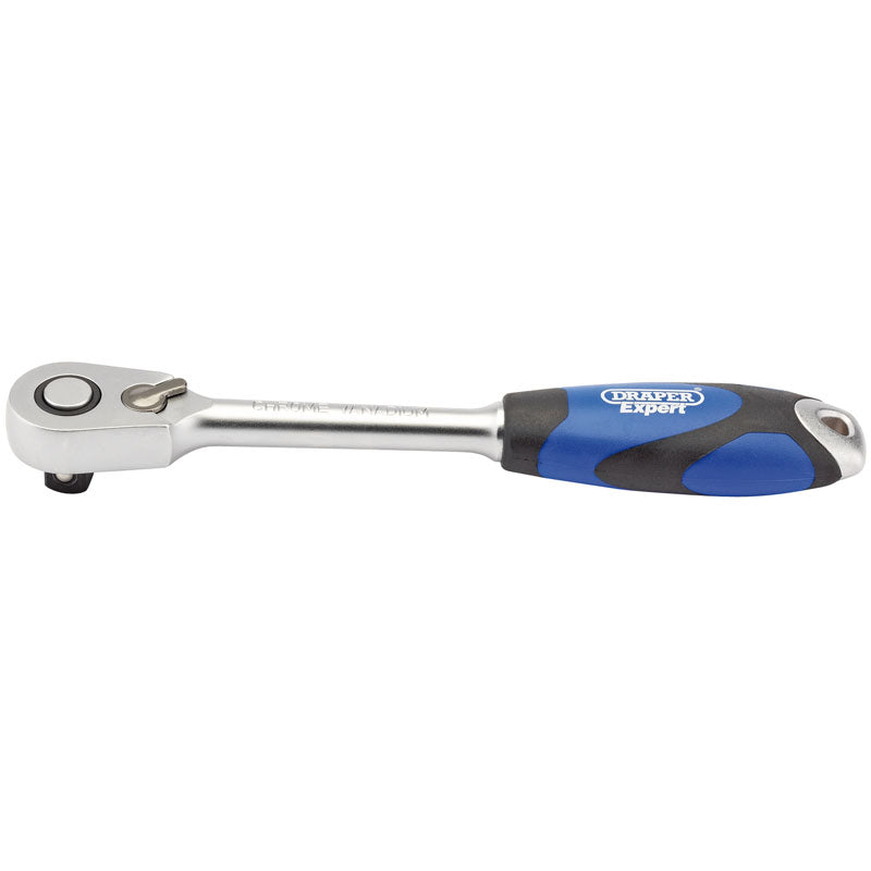 Draper 60 Tooth Micro Head Reversible Soft Grip Ratchet, 1/2" Sq. Dr. DRA-26516