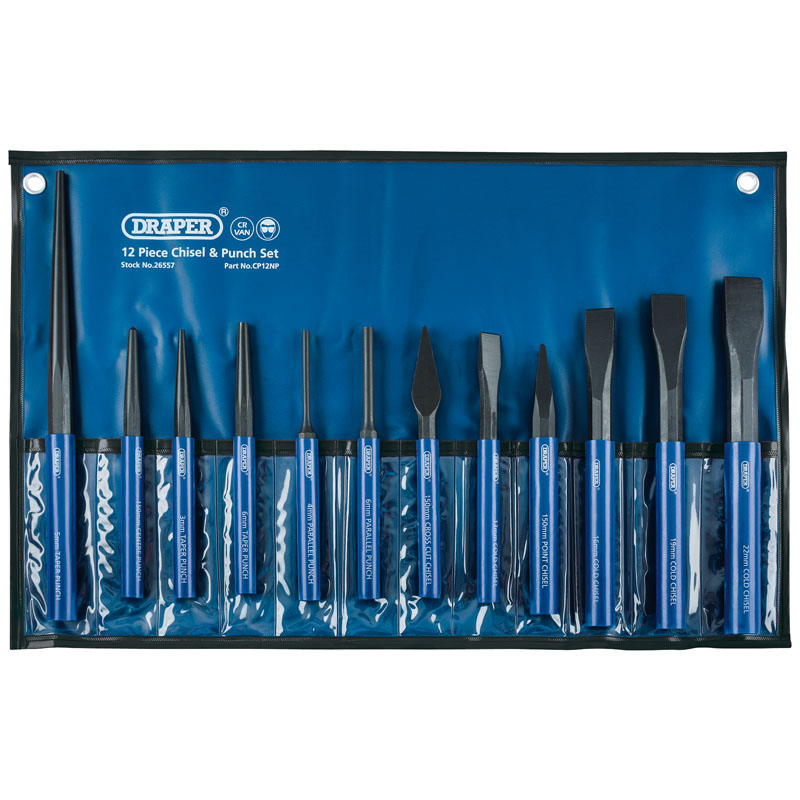 Draper Cold Chisel and Punch Set (12 Piece) DRA-26557