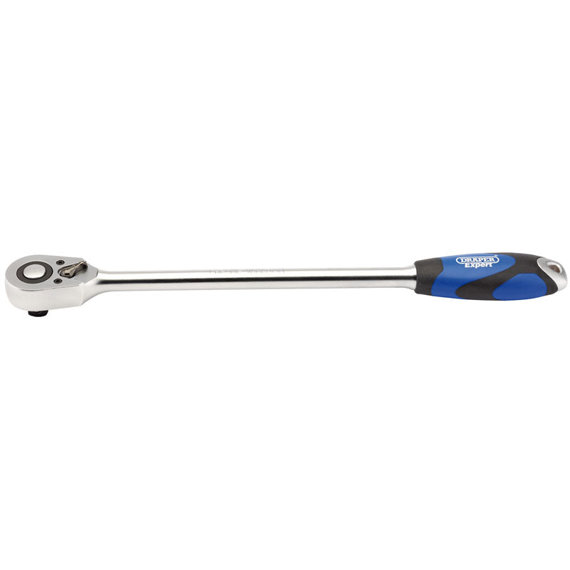 Draper Extra Long Reversible Quick Release Soft Grip Ratchet, 1/2" Sq. Dr., 48 Tooth DRA-26591