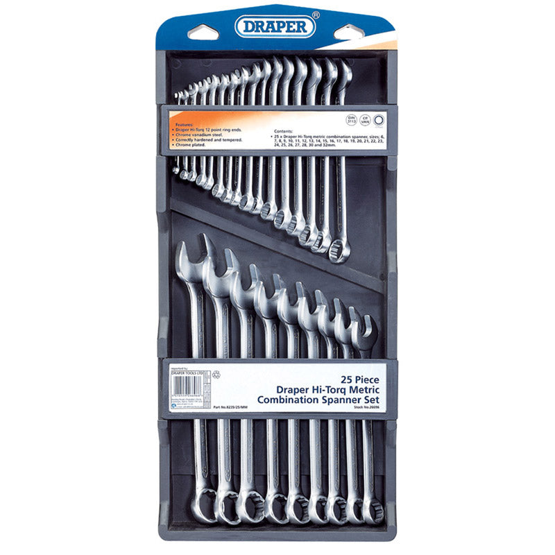 Draper HI-TORQ® ; Metric Combination Spanner Set (25 Piece) DRA-26696