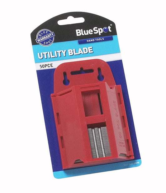 BlueSpot 50 PCE Utility Blades In Dispenser 29190