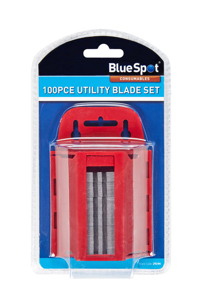 BlueSpot 100 PCE Utility Blades In Dispenser 29194