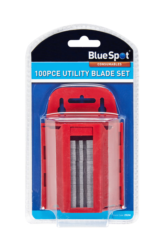 BlueSpot 100 PCE Utility Blades In Dispenser 29194