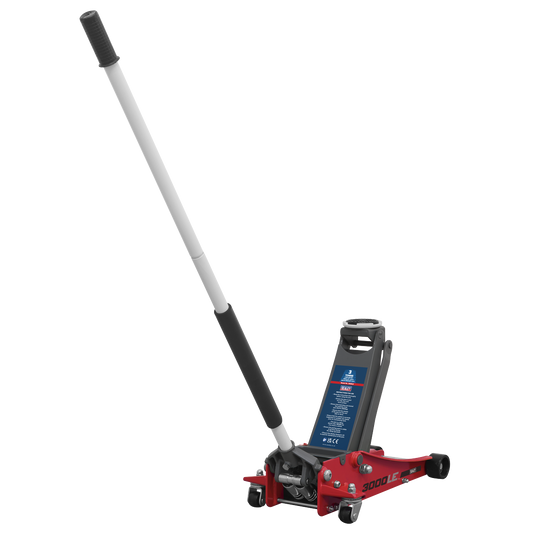 Sealey 3tonne Low Entry Trolley Jack with Rocket Lift - Red 3000LE