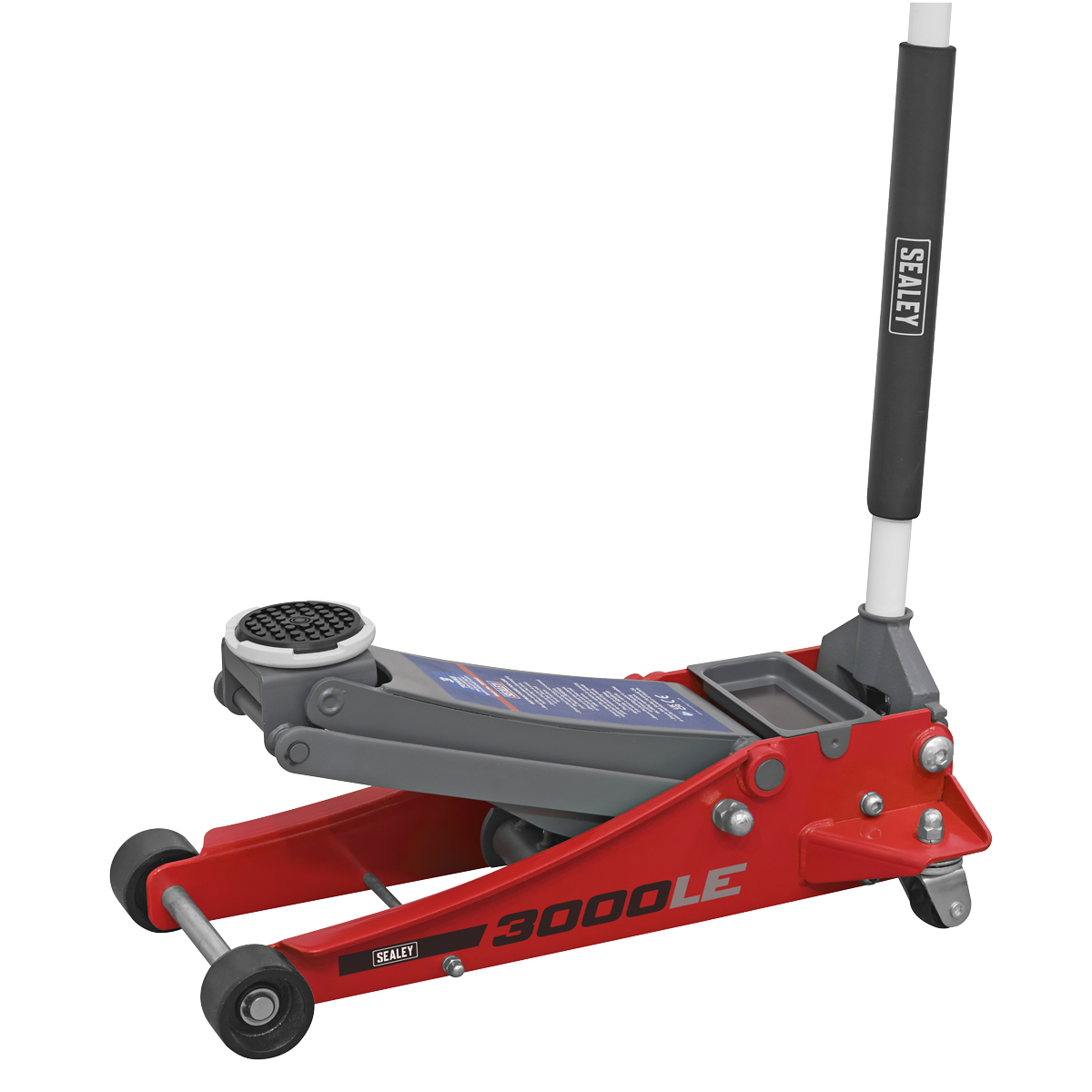 Sealey 3tonne Low Entry Trolley Jack with Rocket Lift - Red 3000LE