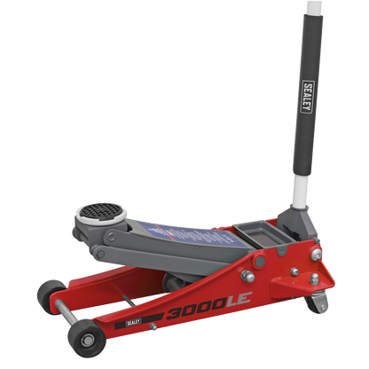 Sealey 3tonne Low Entry Trolley Jack with Rocket Lift - Red 3000LE