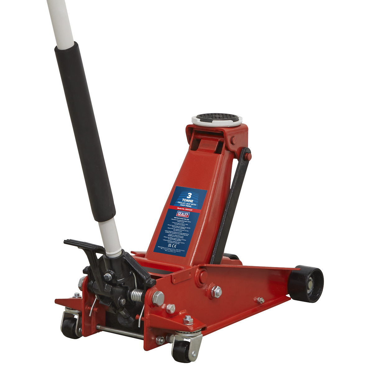 Sealey 3tonne Trolley Jack with Foot Pedal 3001CXP