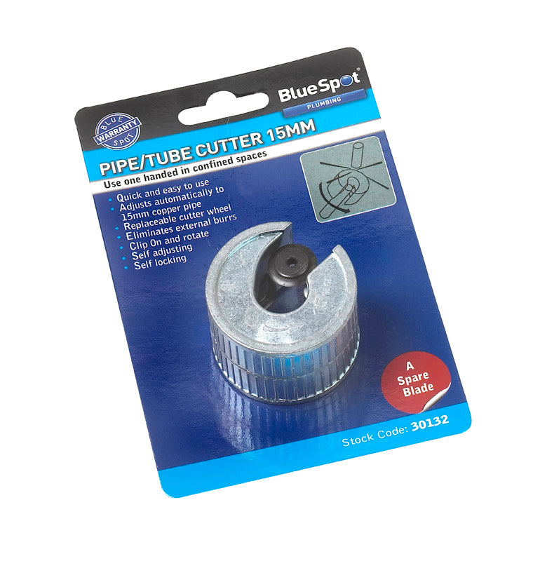 BlueSpot 15mm Pipe And Tube Cutter With Extra Blade 30132