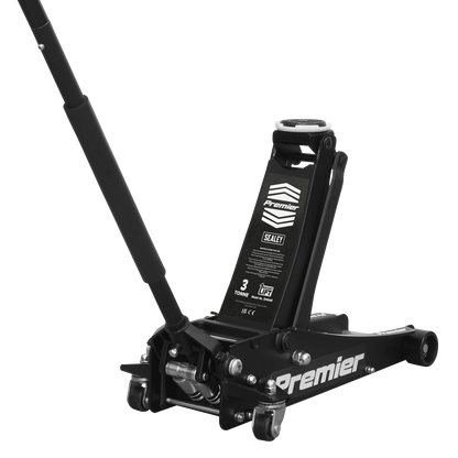 Sealey 3tonne Trolley Jack with Rocket Lift - Black 3040AB