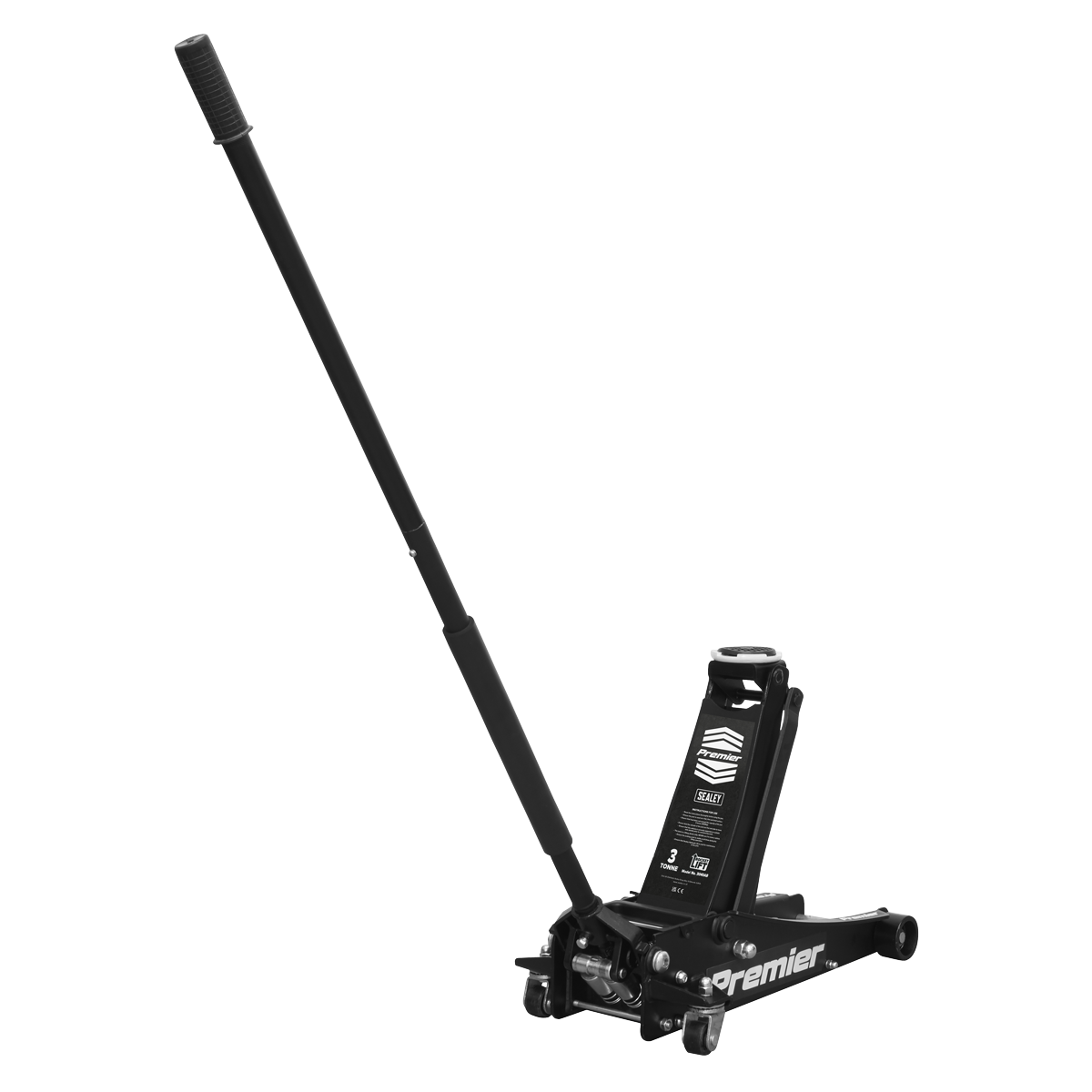 Sealey 3tonne Trolley Jack with Rocket Lift - Black 3040AB