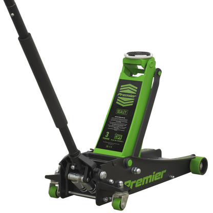 Sealey 3tonne Trolley Jack with Rocket Lift - Green 3040AG