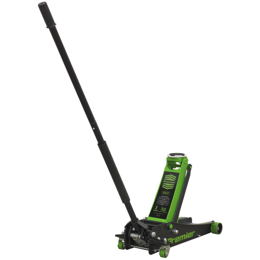 Sealey 3tonne Trolley Jack with Rocket Lift - Green 3040AG