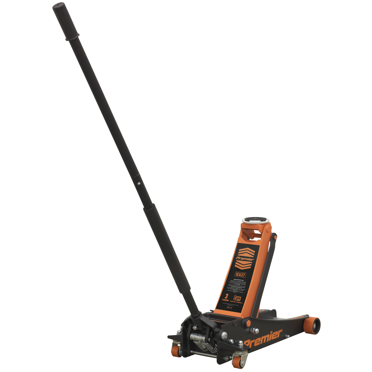 Sealey 3tonne Trolley Jack with Rocket Lift - Orange 3040AO