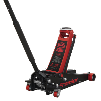 Sealey 3tonne Trolley Jack with Rocket Lift - Red 3040AR