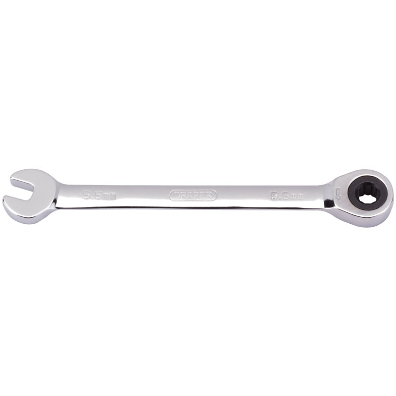 Draper Metric Ratcheting Combination Spanner, 5.5mm DRA-31002
