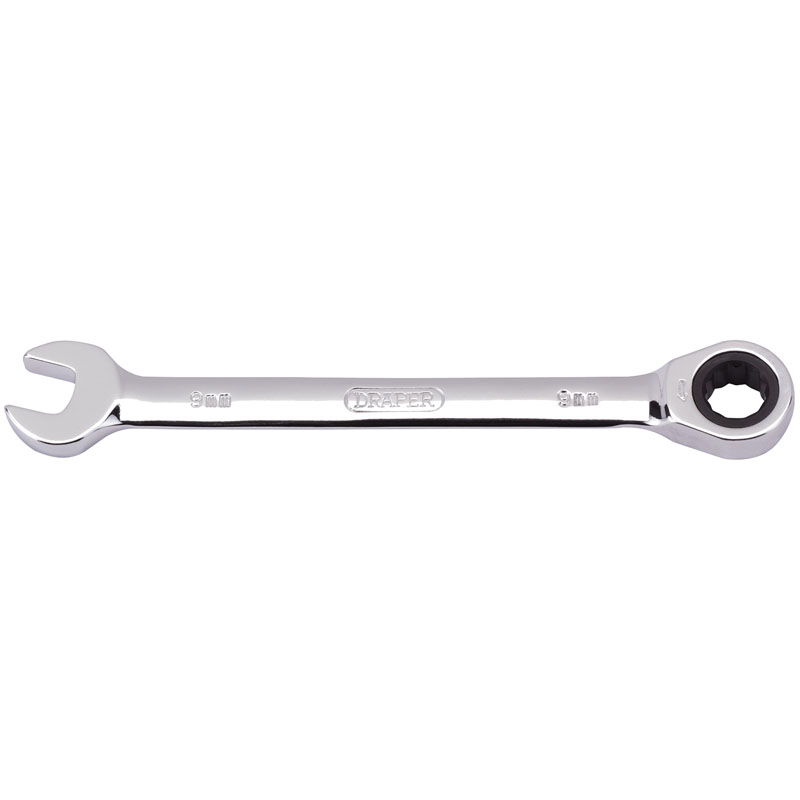 Draper Metric Ratcheting Combination Spanner, 9mm DRA-31006