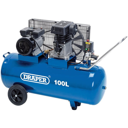 Draper Belt-Driven Air Compressor, 100L, 2.2kW DRA-31254