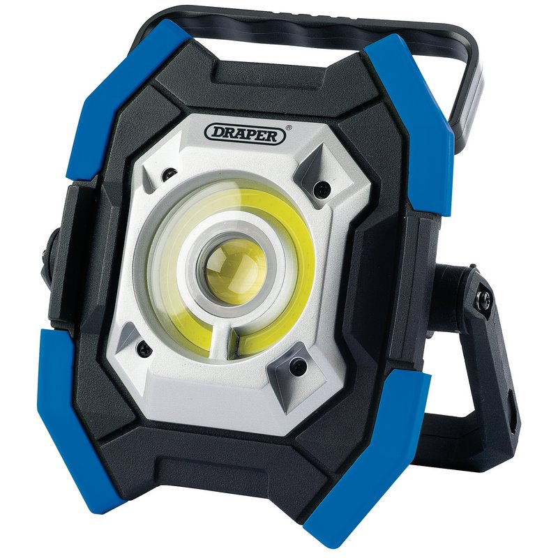 Draper Twin COB LED Rechargeable Worklight, 5W & 10W, 1000 Lumens, Blue DRA-31296