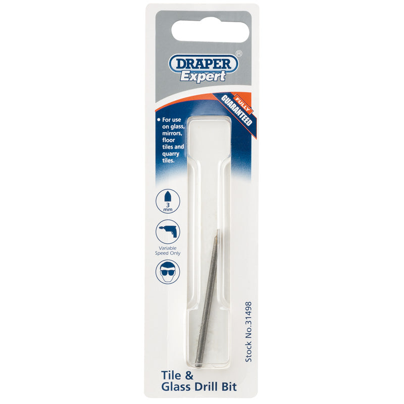 Draper Tile and Glass Drill Bit, 3mm DRA-31498
