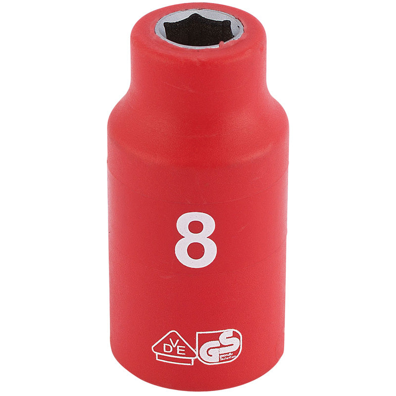 Draper Fully Insulated VDE Socket, 3/8" Sq. Dr., 8mm DRA-31515
