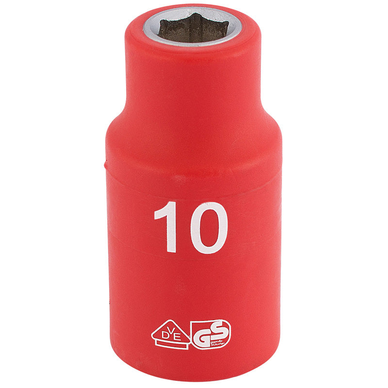 Draper Fully Insulated VDE Socket, 1/2" Sq. Dr., 10mm DRA-31756