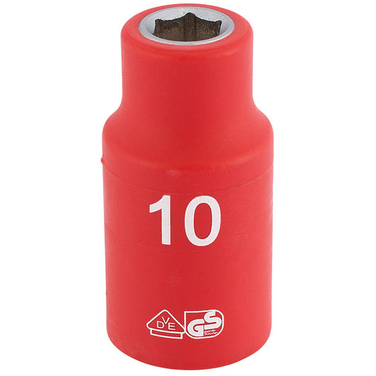 Draper Fully Insulated VDE Socket, 1/2" Sq. Dr., 10mm DRA-31756