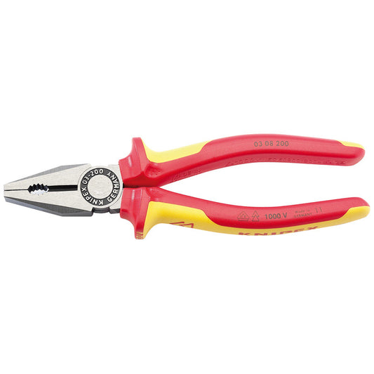 Knipex 03 08 200UKSBE VDE Fully Insulated Combination Pliers, 200mm DRA-31920