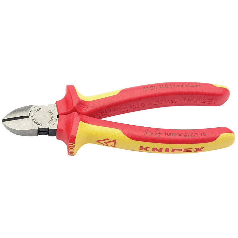 Knipex 70 08 160UKSBE VDE Fully Insulated Diagonal Side Cutters, 160mm DRA-31926