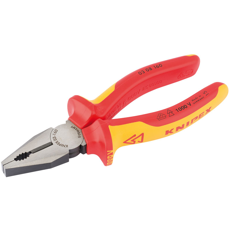 Knipex 03 08 160UKSBE VDE Fully Insulated Combination Pliers, 160mm DRA-32019