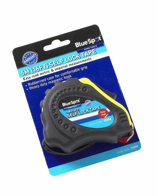 BlueSpot 5m (16ft) Soft Grip Self-Lock Tape Measure 33004