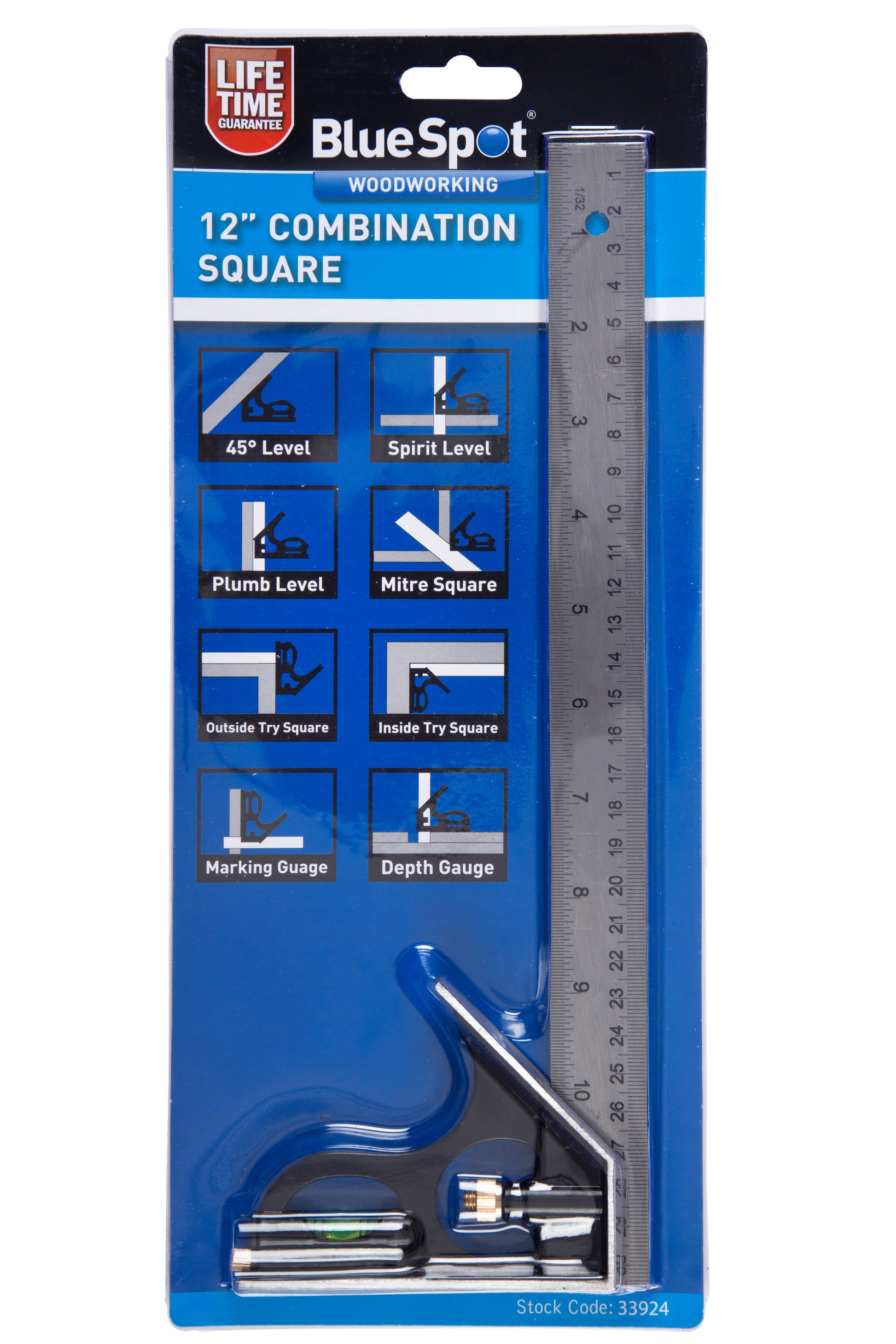 BlueSpot 300mm (12") Combination Square 33924