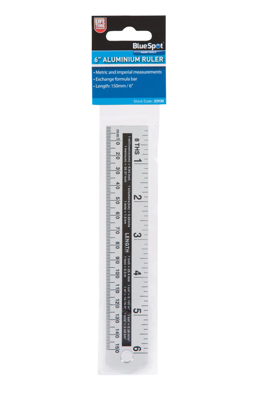 BlueSpot 150mm (6") Aluminium Ruler 33930