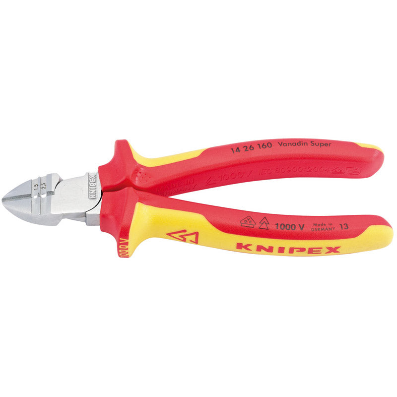 Knipex 14 26 160SB VDE Fully Insulated Diagonal Wire Strippers and Cutters DRA-34055