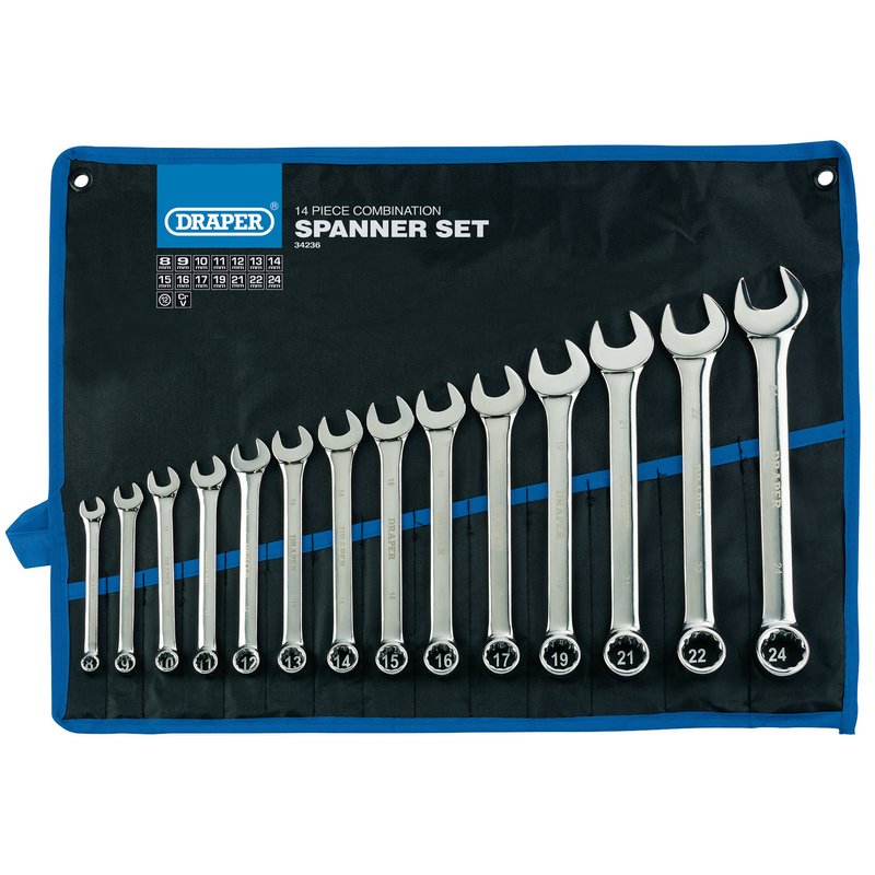 Draper HI-TORQ® ; Metric Combination Spanner Set (14 Piece) DRA-34236