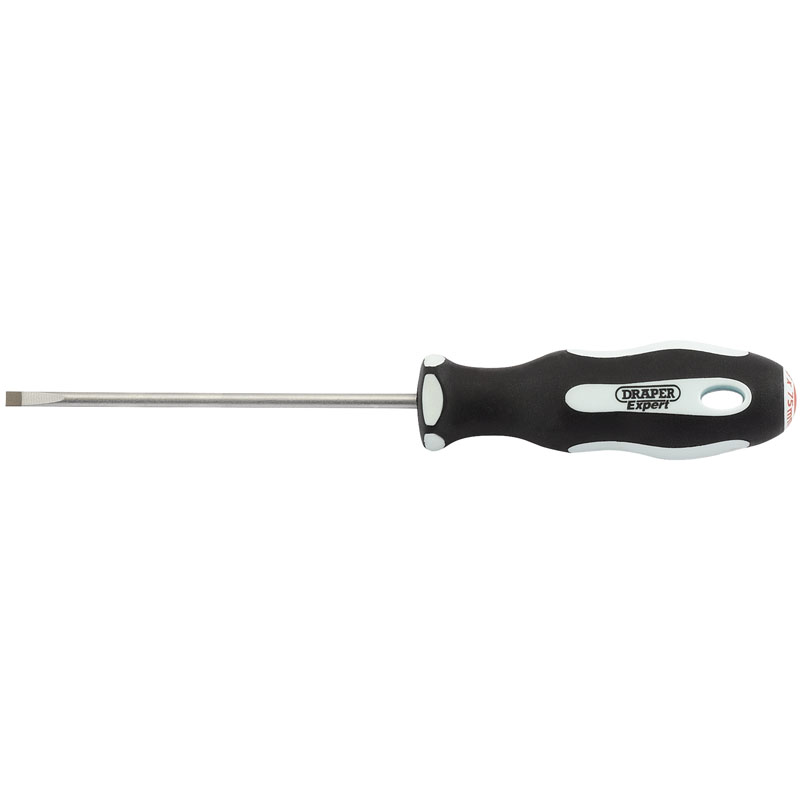 Draper Plain Slot Soft Grip Parallel Tip Screwdriver, 3 x 75mm DRA-34971