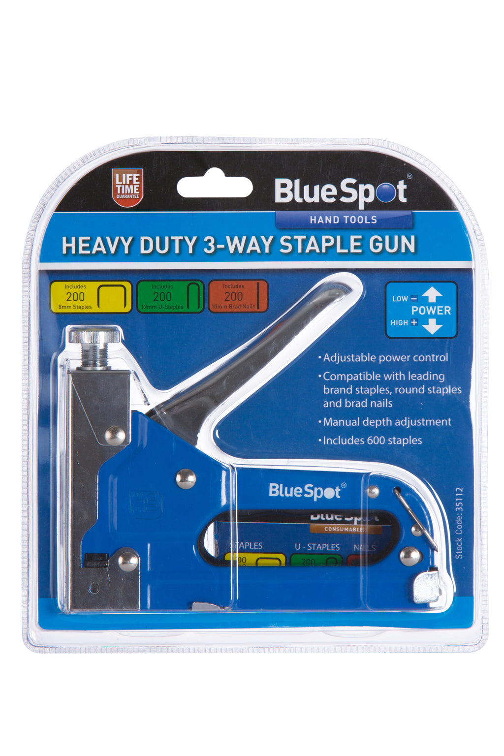 BlueSpot Heavy Duty 3-Way Staple Gun 35112