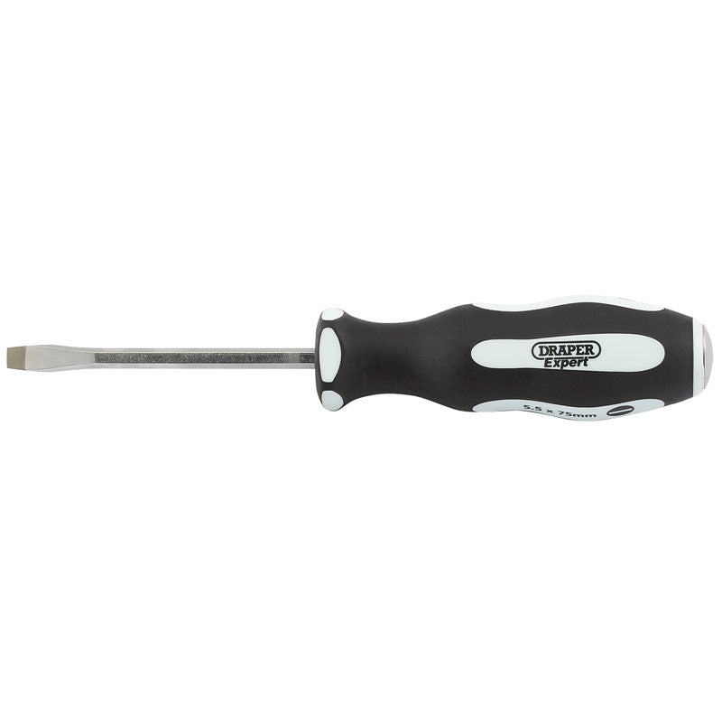 Draper Pound Thru Plain Slot Soft Grip Screwdriver, 6.5 x 100mm DRA-35181