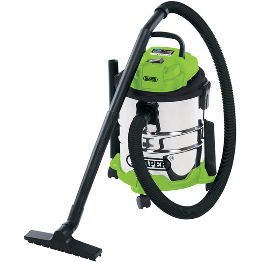 Draper 20L Wet and Dry Vacuum Cleaner with Stainless Steel Tank (1250W) DRA-35569