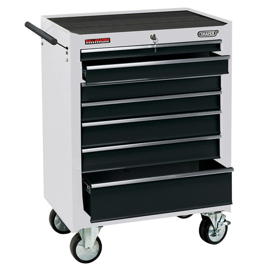 Draper Roller Tool Cabinet, 7 Drawer, 26", White DRA-35744