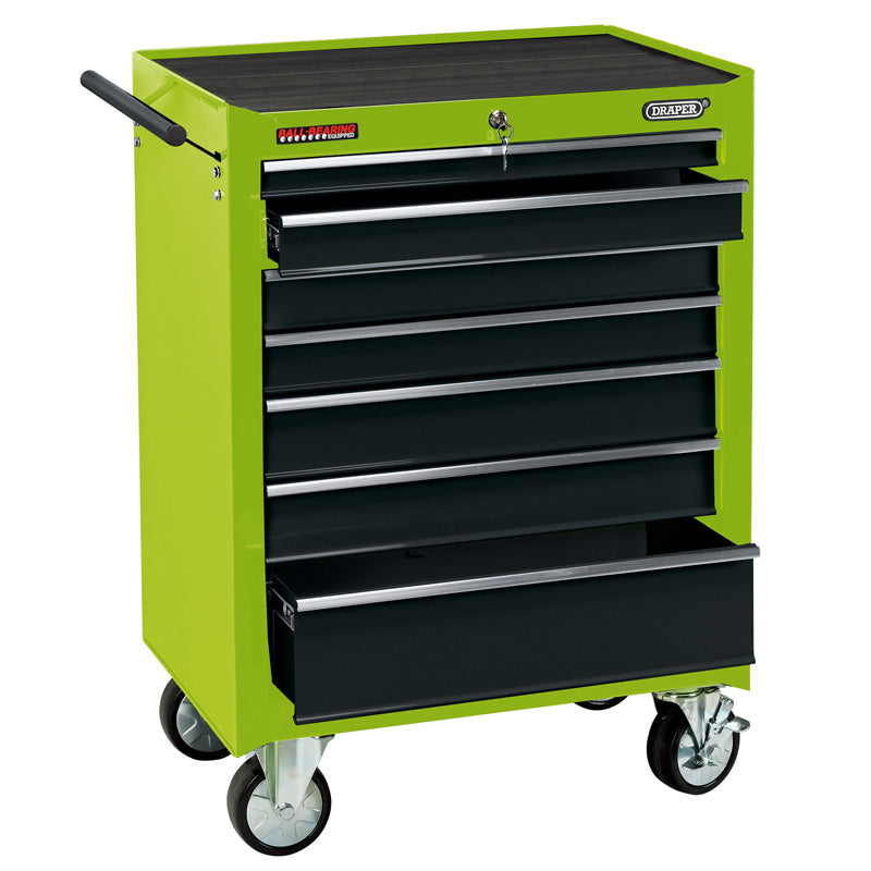Draper Roller Tool Cabinet, 7 Drawer, 26", Green DRA-35745