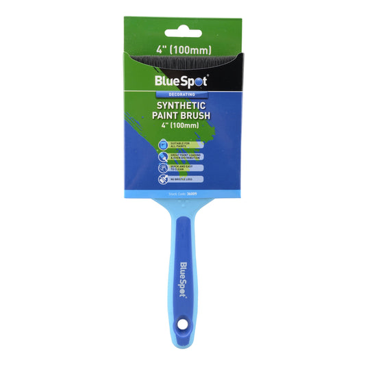BlueSpot 4" (100mm) Synthetic Paint Brush with Soft Grip Handle 36009