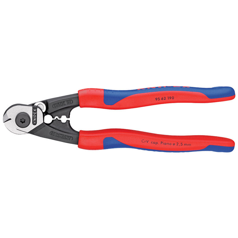 Knipex 95 62 190 Forged Wire Rope Cutters with Heavy Duty Handles, 190mm DRA-36142